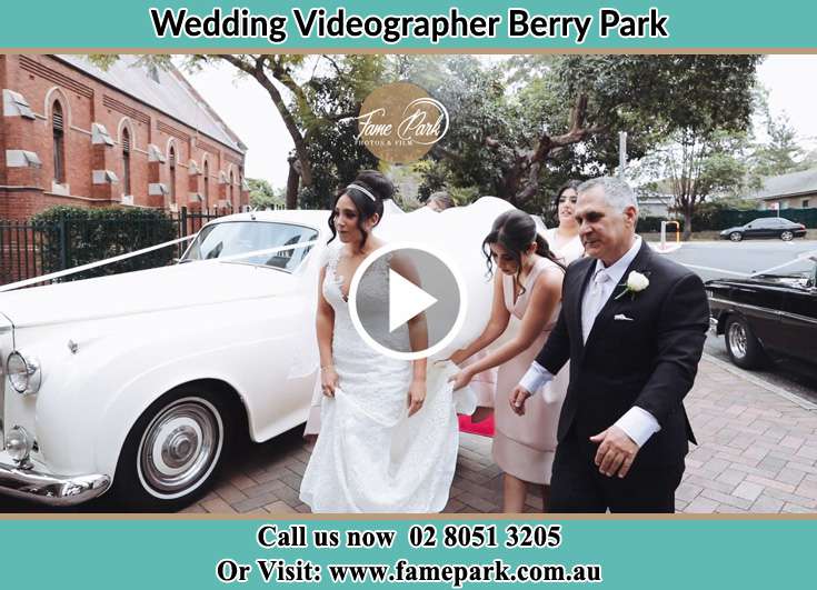 The Bride entering the wedding venue with her family Berry Park NSW 2321