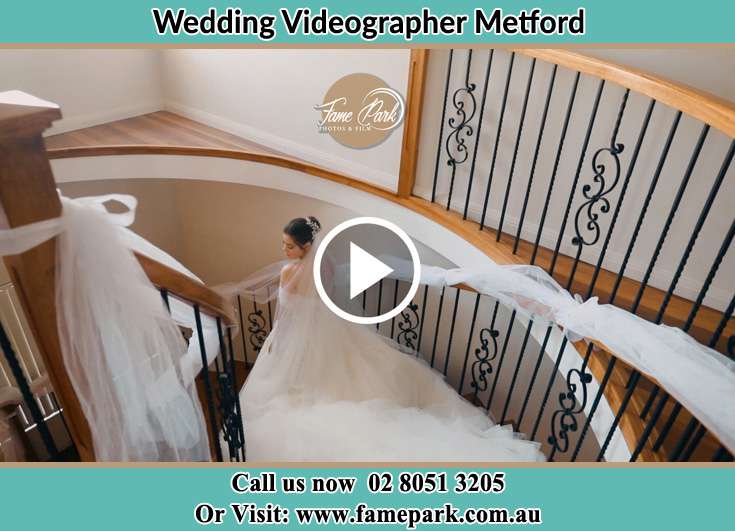 The Bride walking downstairs Metford NSW 2323