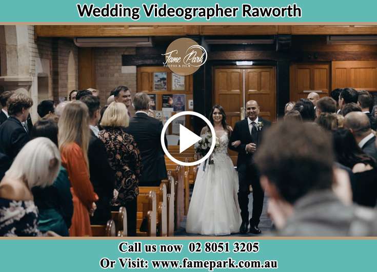 The Bride walking down the aisle with her father Raworth NSW 2321