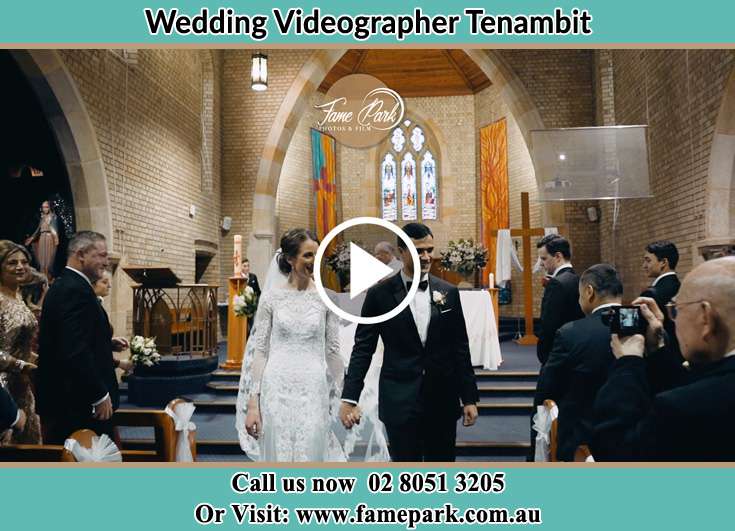 The newlyweds leaving the altar Tenambit NSW 2323