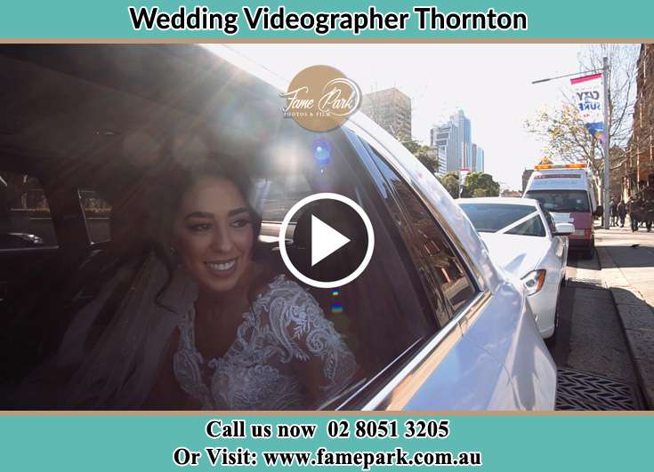 The Bride smiling inside the wedding car Thornton NSW 2322